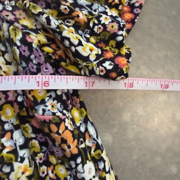 LOFT Black Multicolor Floral Short Sleeve Dress – Size Small - Picture 10 of 11